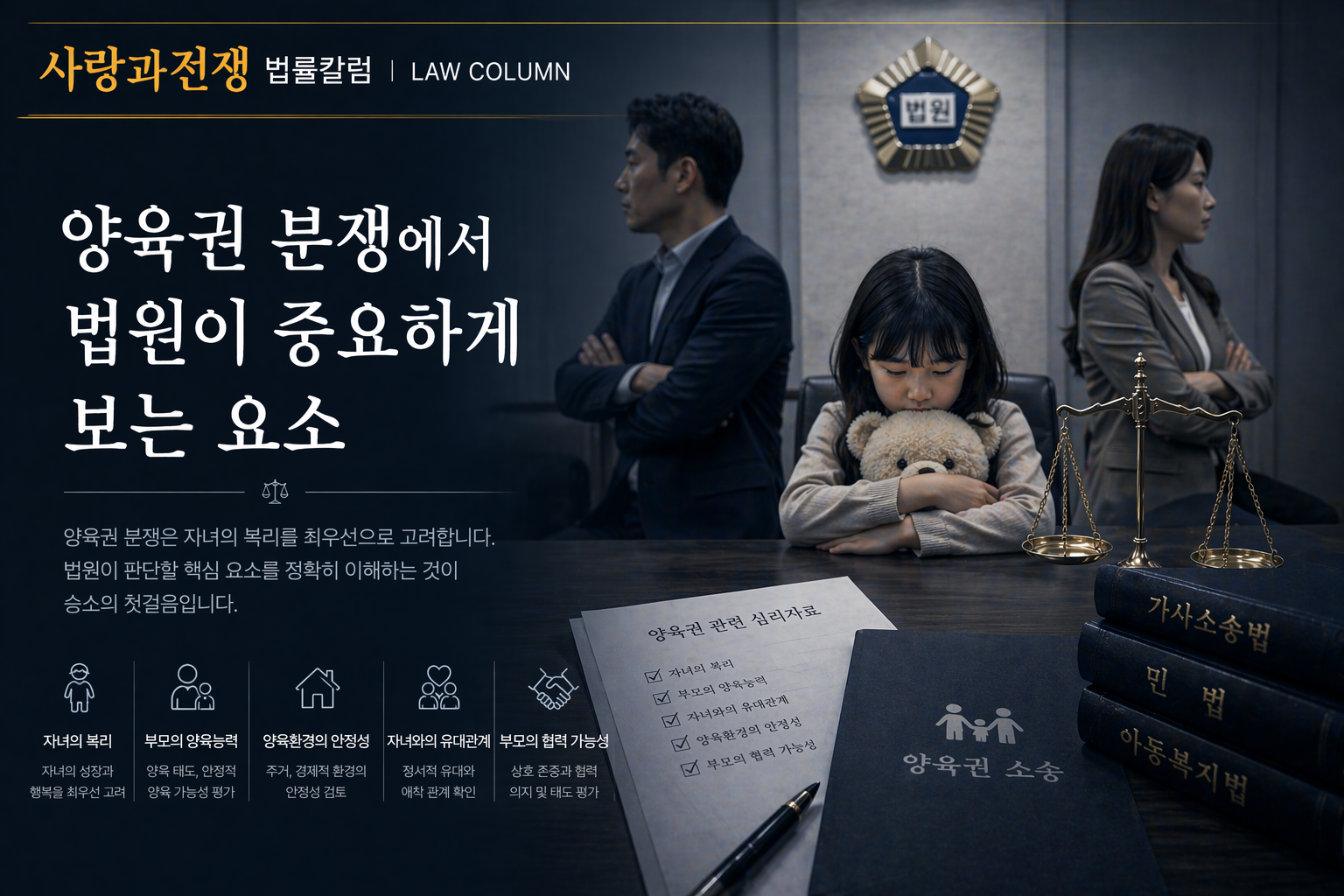 양육권 분쟁에서 법원이 중요하게 보는 요소