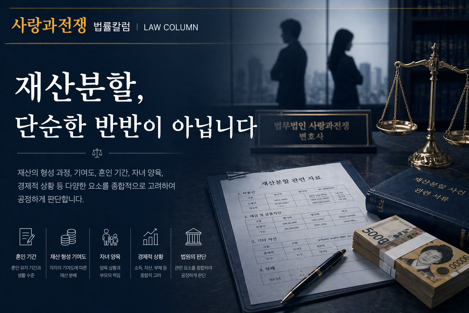 재산분할, 단순한 반반이 아닙니다