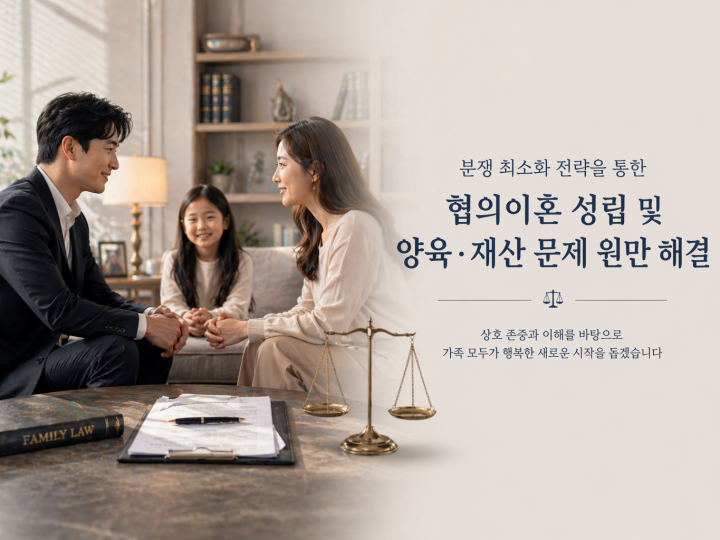 분쟁 최소화 전략을 통한 협의이혼 성립 및 양육·재산 문제 원만 해결 사례