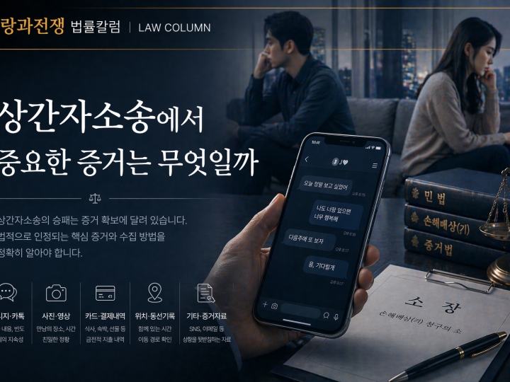 상간자소송에서 중요한 증거는 무엇일까