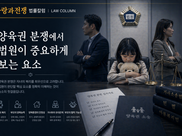 양육권 분쟁에서 법원이 중요하게 보는 요소