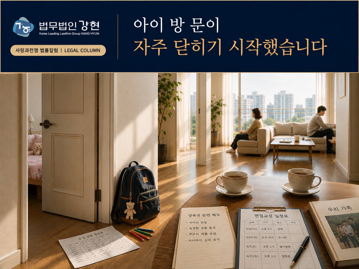 양육권 이야기가 시작되자 아이 방 문이 자주 닫혔습니다