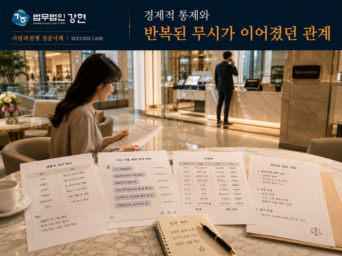 혼인기간 동안 배우자는 생활비와 소비 패턴을 과도하게 통제