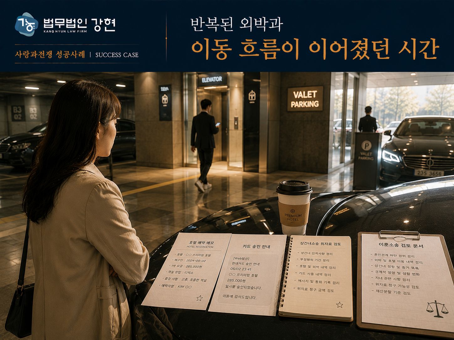 상간녀 정황과 반복된 호텔 출입 이후 이혼소송과 위자료 문제를 함께 정리한 사례