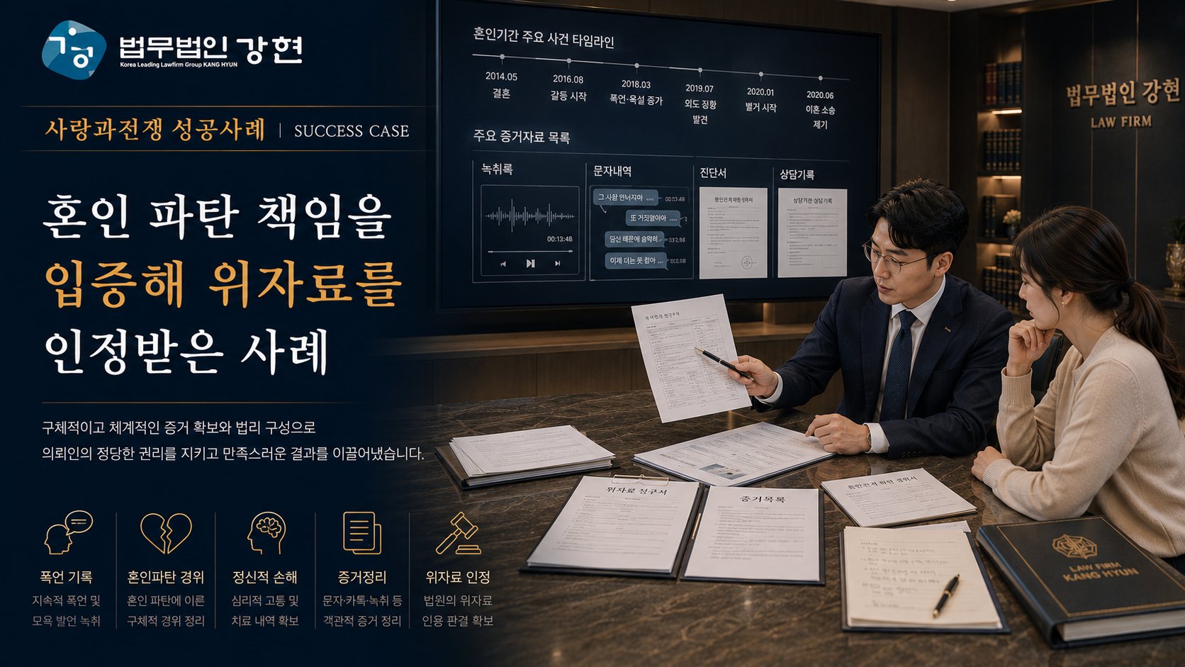 혼인 파탄의 책임을 입증해 이혼 위자료 지급을 인정받은 사례