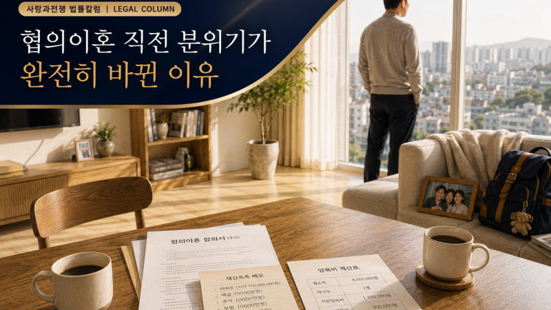 협의이혼 직전 분위기가 완전히 바뀐 이유