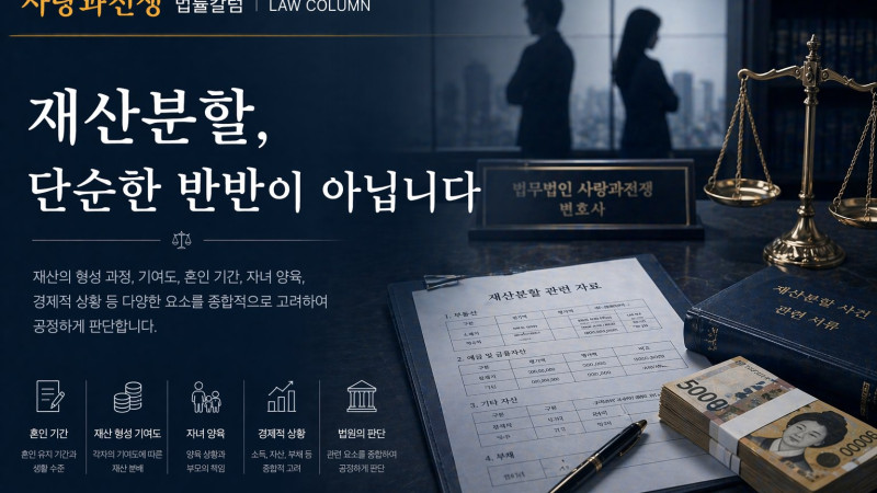 재산분할, 단순한 반반이 아닙니다