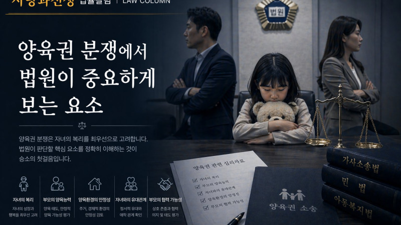 양육권 분쟁에서 법원이 중요하게 보는 요소