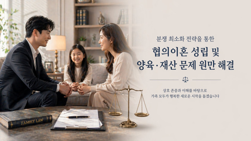 분쟁 최소화 전략을 통한 협의이혼 성립 및 양육·재산 문제 원만 해결 사례
