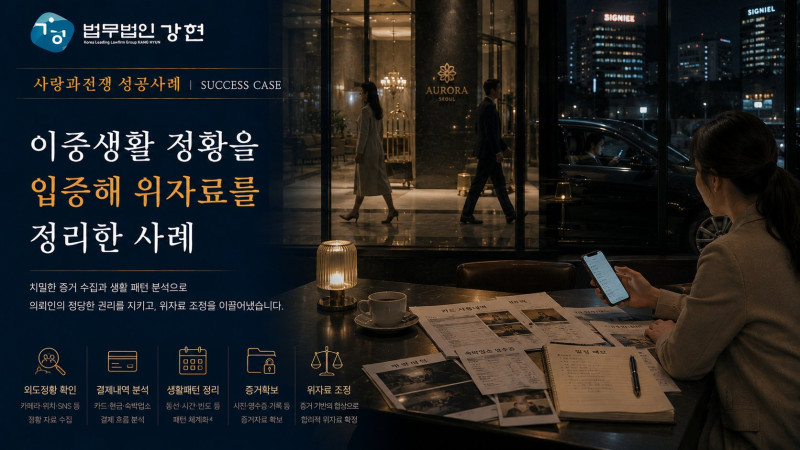 배우자의 이중생활 정황을 입증해 상간자 위자료 청구를 정리한 사례