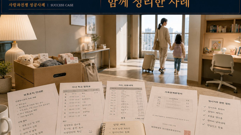 가정폭력 상황 이후 자녀 보호조치와 임시거주 문제를 함께 정리한 사례