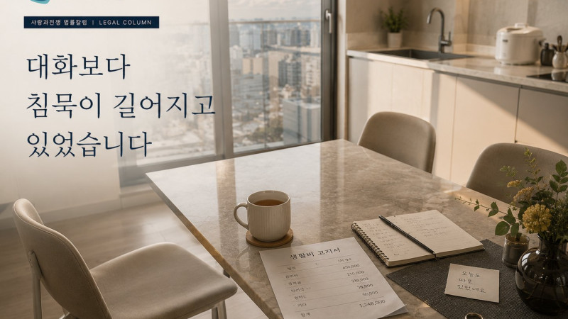 반복된 생활 갈등과 정서적 거리감이 이어졌던 위자료 상담