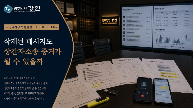 상간자소송에서 삭제된 메시지도 증거로 활용될 수 있을까